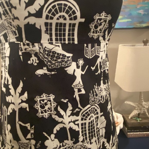 Lilly Pulitzer Black and White Strapless Dress - Picture 5 of 8